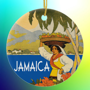 Jamaica Vintage Style Illustration Keramik Ornament