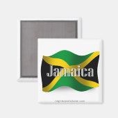 Jamaica Wave Flag Magnet (Vorderseite/Rückseite)