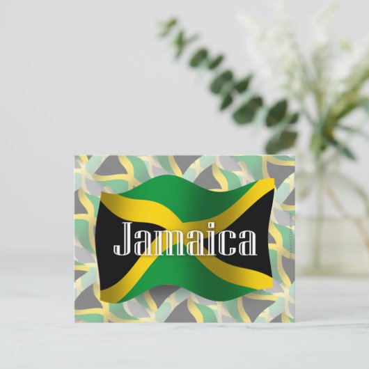 Jamaica Wave Flag Postkarte (Stehend Vorderseite)