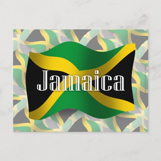 Jamaica Wave Flag Postkarte (Vorderseite)