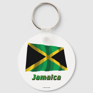 Jamaica Waving Flag mit Namen Schlüsselanhänger