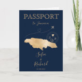 Jamaica Wedding Destination Passport QR Code Einladung (Vorderseite)