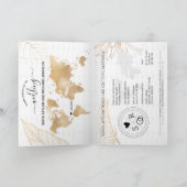 Jamaica Wedding Destination Passport Weltkarte Einladung (Innenseite)