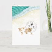 Jamaica Wedding Destination Passport Weltkarte Einladung (Rückseite)