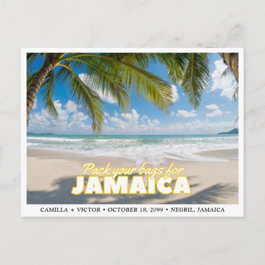 Jamaica Wedding Destination Save the Date Postcard Postkarte (Vorderseite)