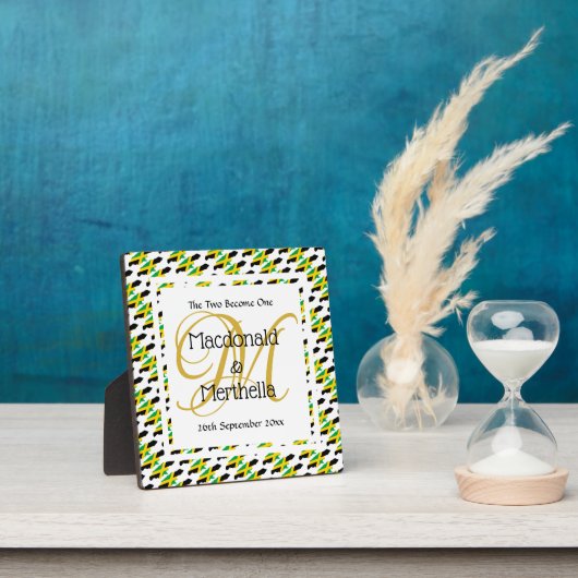 JAMAICA Wedding Keepake Geschenk Custom Monogram Fotoplatte (InSitu)