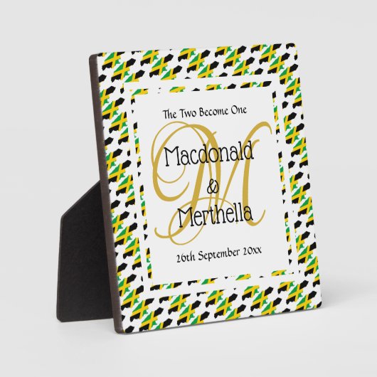 JAMAICA Wedding Keepake Geschenk Custom Monogram Fotoplatte (Vorderseite)