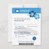 Jamaica Wedding RSVP Confirmation Boarding Pass (Vorderseite)