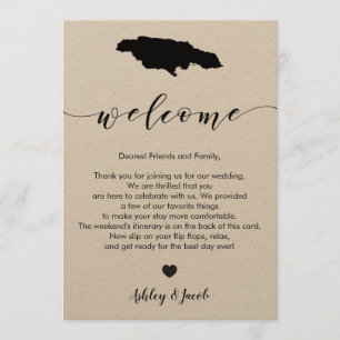 Jamaica Wedding Welcome Letter & Tour Programm