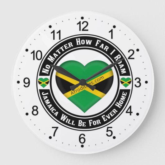 Jamaica Will Be For Ever Home Große Wanduhr (Vorderseite)