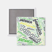 Jamaica Word Cloud Magnet (Vorderseite/Rückseite)