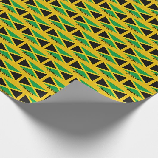 Jamaica Wrapping Paper, Jamaikanischer Flaggenpatr Geschenkpapier (Ecke)