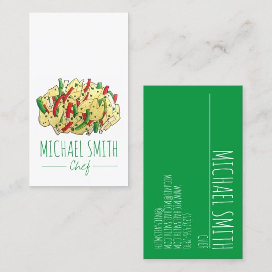 Jamaican Ackee and Saltfish Cod Food Caterer Koch Visitenkarte (Vorne/Hinten)