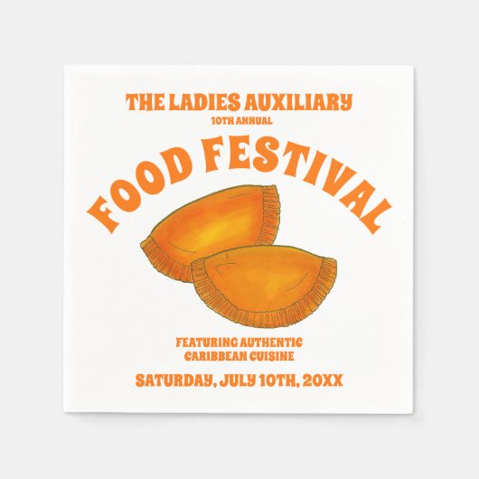 Jamaican Beef Patty Food Fest Karibik Küche Serviette (Vorderseite)