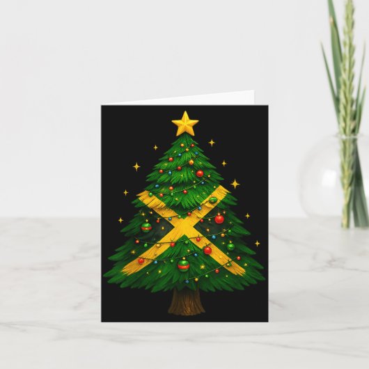 Jamaican Christmas Tree Design, Festive Holiday Gr Karte (Vorderseite)