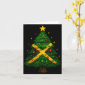 Jamaican Christmas Tree Design, Festive Holiday Gr Karte (Gelbe Blume)