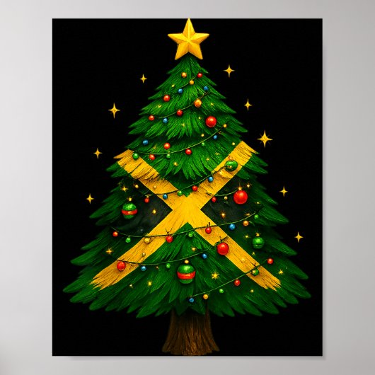 Jamaican Christmas Tree Design, Festive Holiday Gr Poster (Vorne)