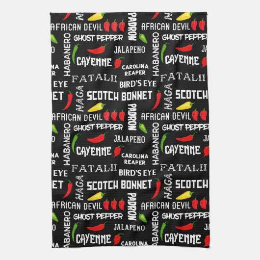 Jamaican Cooking Hot Chili Chili Muster Geschirrtuch (Vertikal)