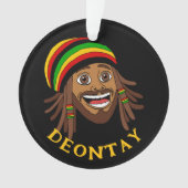 Jamaican Cute Rasta Man Personalized Ornament (Vorderseite)