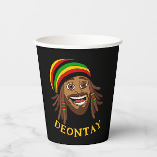 Jamaican Cute Rasta Man Personalized Pappbecher