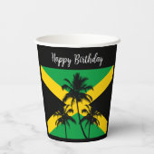 Jamaican Flag Happy Birthday Patriotic Pappbecher (Rückseite)