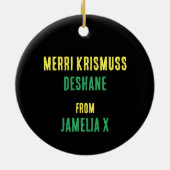 Jamaican Flag Monogram Christmas Keramik Ornament (Hinten)