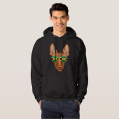 Jamaican Flag Pharaoh Hound Dog Jamaica Pocket Hoodie (Vorne ganz)