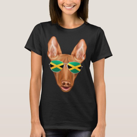 Jamaican Flag Pharaoh Hound Dog Jamaica Pocket T-Shirt (Vorderseite)