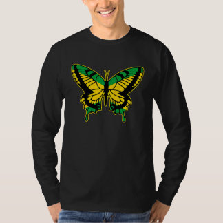 Jamaican Flag Reggae Jamaica Butterfly T-Shirt