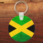 Jamaican Flag Weathered Effect One Love Schlüsselanhänger (Vorderseite)