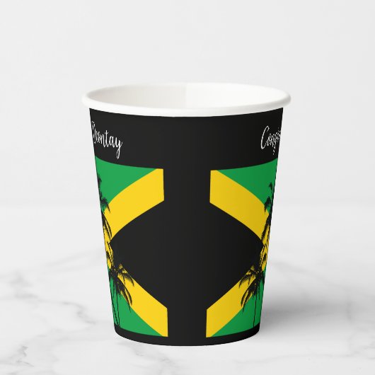 Jamaican Flag Wedding Congratulations Pappbecher (Links)