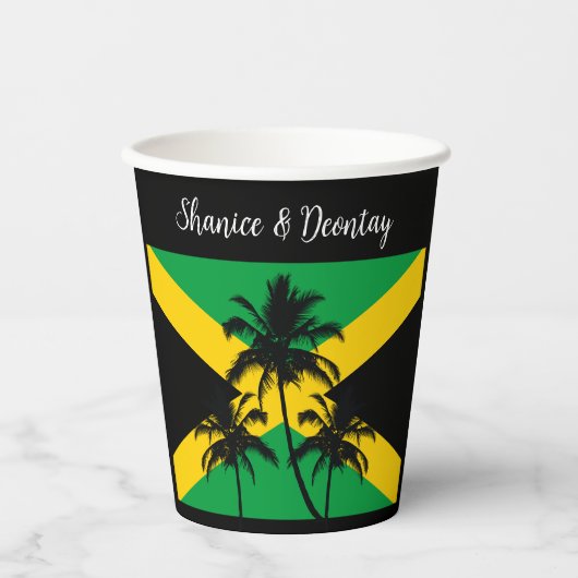 Jamaican Flag Wedding Congratulations Pappbecher (Vorderseite)