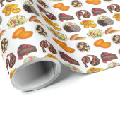 Jamaican Foods Caribbean Curgziege Jerk Chicken Geschenkpapier (Rolleneckpunkt)