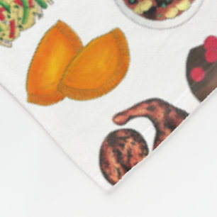 Jamaican Foods Caribbean Island Cuisine Print Fleecedecke