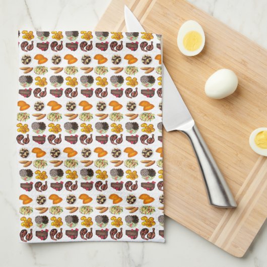 Jamaican Foods Caribbean Island Cuisine Print Geschirrtuch (Viertel Falte)