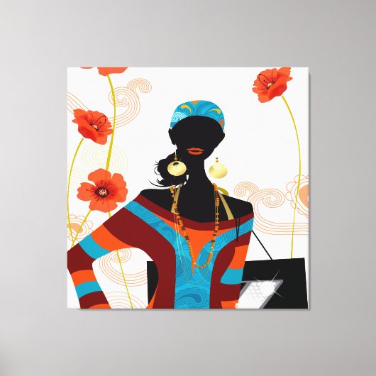 Jamaican Girl Wrapped Canvas Leinwanddruck (Vorderseite)