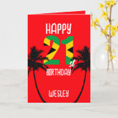 Jamaican Happy 21. Geburtstag Karte (Gelbe Blume)