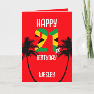 Jamaican Happy 21. Geburtstag Karte