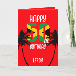 Jamaican Happy 50. Geburtstag Karte
