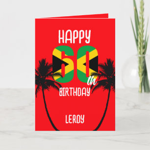 Jamaican Happy 60. Geburtstag Karte