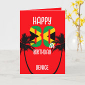 Jamaican Happy 80. Geburtstag Karte (Gelbe Blume)