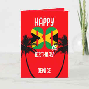 Jamaican Happy 80. Geburtstag Karte