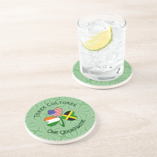 Jamaican Irish American Flags Shamrock Your Name Getränkeuntersetzer