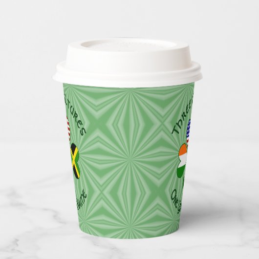 Jamaican Irish American Shamrock Personalized Text Pappbecher (Links)