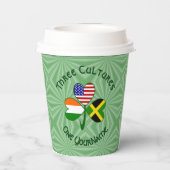 Jamaican Irish American Shamrock Personalized Text Pappbecher (Rückseite)