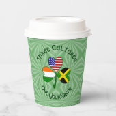 Jamaican Irish American Shamrock Personalized Text Pappbecher (Vorderseite)