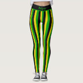 Jamaican Island Vibes Striped Leggings (Vorderseite)