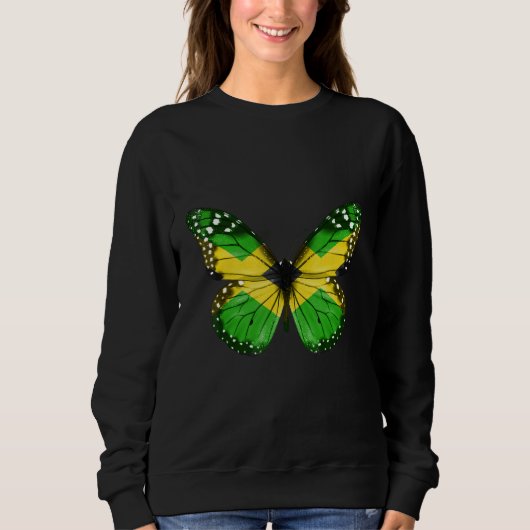 Jamaican Jamaican Flag Butterfly Sweatshirt (Vorderseite)