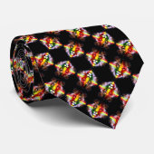 Jamaican Lion Armani Satin Prism Pattern Krawatte (Gerollt)