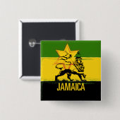 Jamaican Lion of Judah Button (Vorne & Hinten)